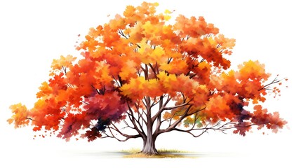 Vibrant autumn tree with colorful leaves.