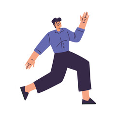 Man Character Office Employee and Team Member Vector Illustration