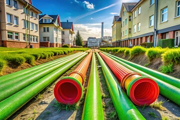 Green Energy: Efficient Pre-Insulated Hot Water Pipes During Housing Estate Renovation