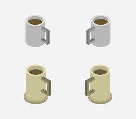 Isometric coffee icon illustrated in vector on white background