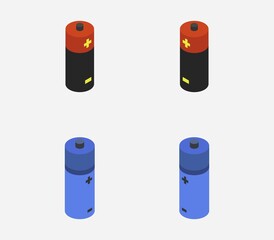 Battery icon illustrated in vector on white background