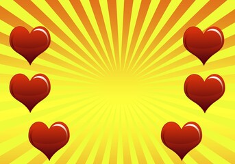 Illustration with hearts, Valentine's Day card