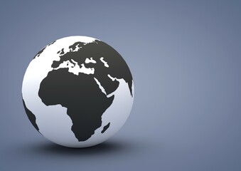 Globe showing Africa and Europe, 3D illustration