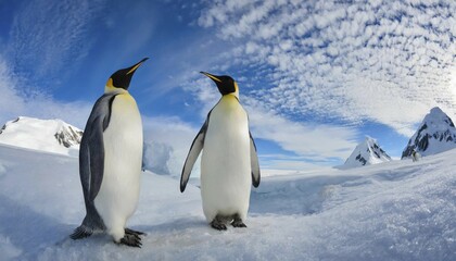 Fototapeta premium AI generated, Antarctica, snow, ice, winter, king penguin (Aptenodytes patagonicus), Antarctica