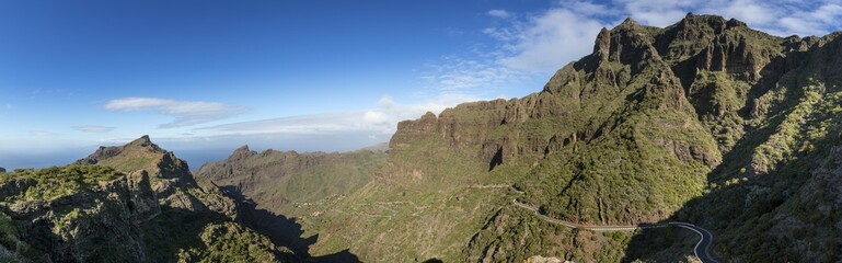 View from the Mirador de Masca to Teno Mountains, Parque Rural de Teno, Tenerife, Canary Islands, Spain, Europe