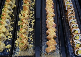 Various sushi dishes, Thai food, Thailand, Asia