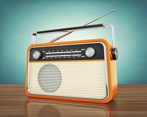 3D rendering of a retro styled radio