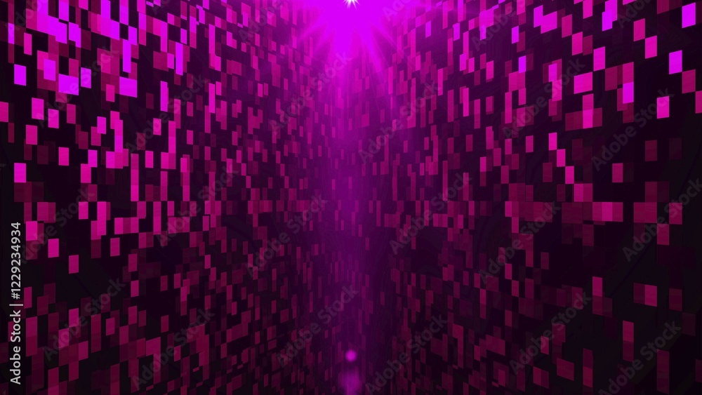 Poster abstraction of purple walls with square details, 3d rendering computer generated background