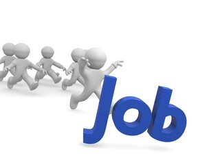 3d men running and searching new jobs