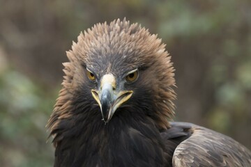 Golden Eagle (Aquila chrysaetos), portrait, captive
