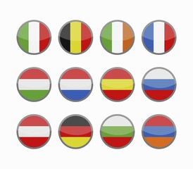European flags icon illustrated in vector on white background