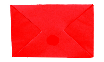 Envelope made of red paper isolated on transparent background