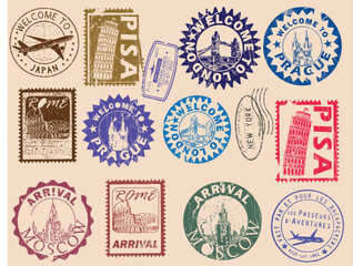 Passport postal stamp Art & Illustration