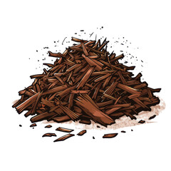 Fototapeta premium Pile of Brown Wood Shavings for Textured Background and Design