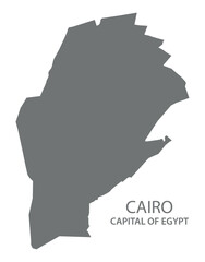 Cairo capital city map of Egypt grey illustration silhouette