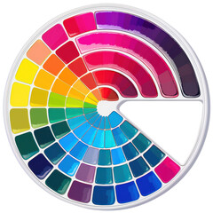 Obraz premium Colorful Paint Palette with Vibrant Swatches and Gradients