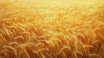A golden field of wheat swaying gently under a warm sunset, capturing the essence of abundance and tranquility