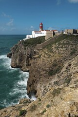 Lighthouse, Cape Saint Vincent, Cabo de Sao Vicente, Sagres, Algarve, Portugal, Europe