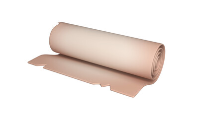 Old paper scroll. Ancient antique papyrus or manuscript. 3d rendering