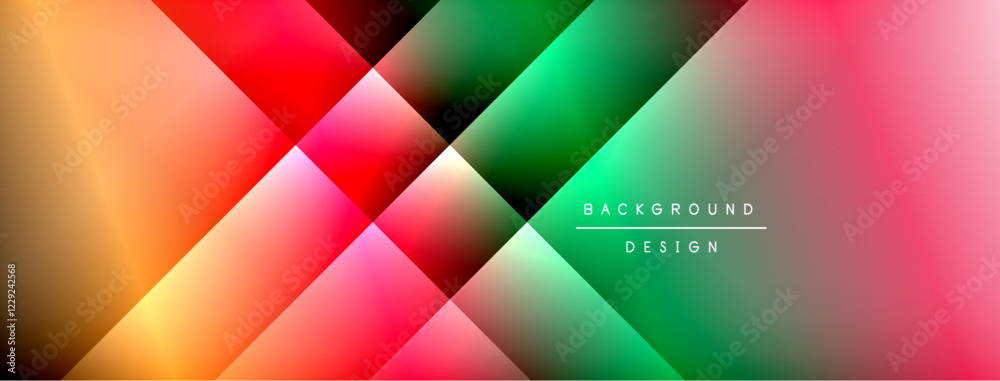Poster Dynamic shadow lines with gradient colors geometric background