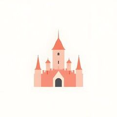 Fototapeta premium Whimsical Fairytale Castle in Warm Tones