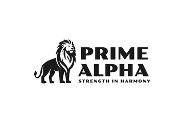 Lion Prime Alpha Logo Design - Strength in Harmony Concept