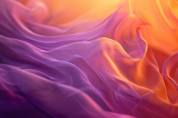 Obraz premium Abstract gradient waves in orange and purple hues. Soft flowing texture design. Background image of orange and purple gradient color with wavy line or abstract wave flowing background. Sunset. AIG51.
