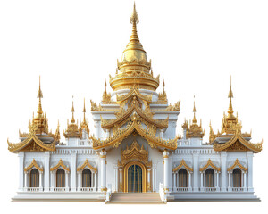 stunning Burmese style pagoda featuring ornate golden dome and intricate architectural details, showcasing beauty of traditional design and craftsmanship
