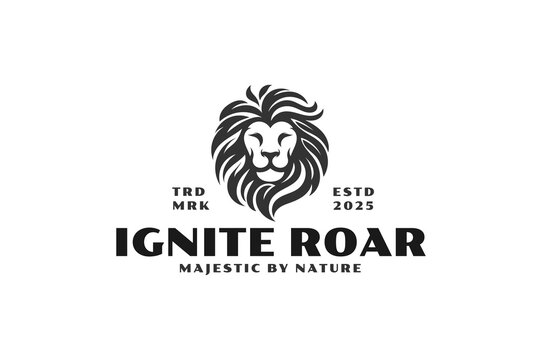 royal king lion head logo vector 