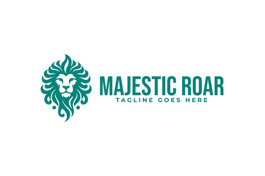 majestic roar luxury lion head logo vector 