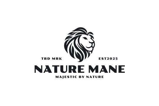 luxury lion leaf logo design template