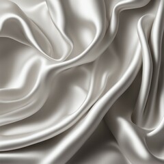 Fototapeta premium White fabric with a soft, smooth, and shiny texture, flowing in an elegant manner, AI generated