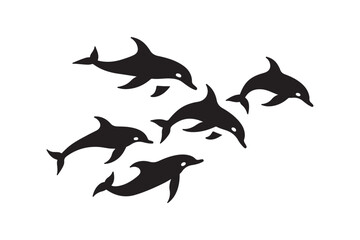 Fototapeta premium Majestic Dolphin Silhouette Mega Bundle 