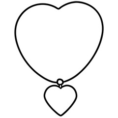 Minimalist Heart Pendant Necklace in Monochrome Line Art