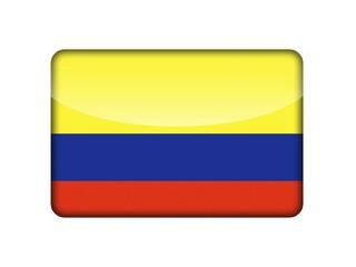 The Colombian flag in the form of a glossy icon