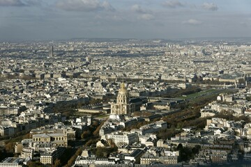 Fototapeta premium View from the Tour Montparnasse to the Invalides, Montparnasse, Paris, Ile-de-France, France, Europe