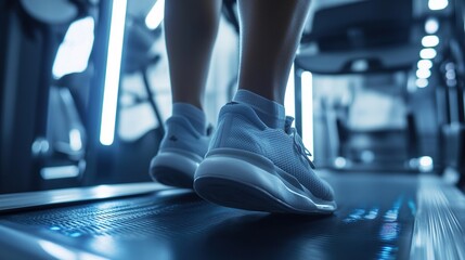 fitness gym close-up. exercise with a cardio machine, a tool to train your arms and legs to walk