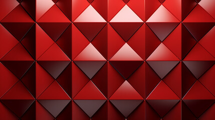 Red 3D Geometric Abstract Background with Triangle Patterns