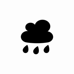 Rain cloud weather forecast icon vector sign