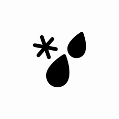 Snow flake water drop icon vector sign