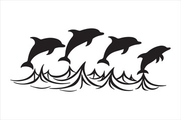 Fototapeta premium Majestic Dolphin Silhouette Mega 