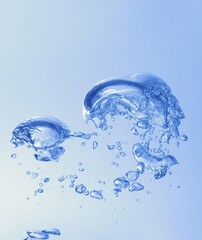 Rising bubbles in water of an aquarium studio