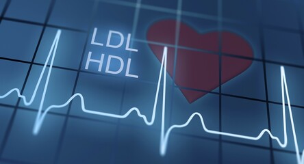 ECG in front of heart symbol, symbol image, Germany, Europe