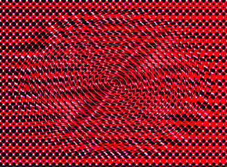 The background image is red and black in the form of small circles woven together to form a beautiful and unusual cloth pattern.