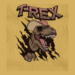T-Rex dinosaur vector illustration in a bold and cool style
