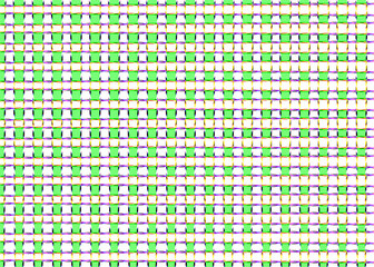The background is a woven fabric pattern tied together in white and green, a seamless pattern.