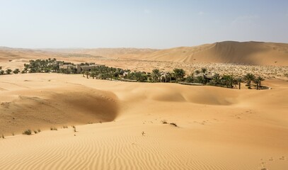 Qasr Al Sarab Desert Resort by Anantara, surrounded by high sand dunes, Liwa Oasis, Al Gharbia, Rub' al Khali or Empty Quarter, United Arab Emirates, Asia