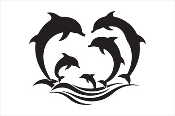 Naklejka premium Majestic Dolphin Silhouette Mega 