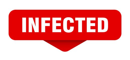infected sticker. infected sign on transparent background