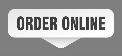 order online sticker. order online sign isolated on gray background